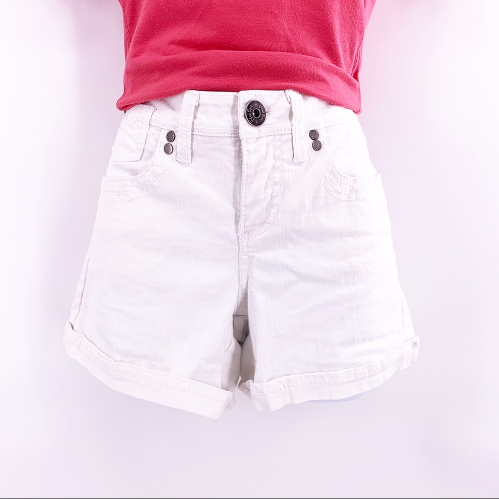 White jean shorts